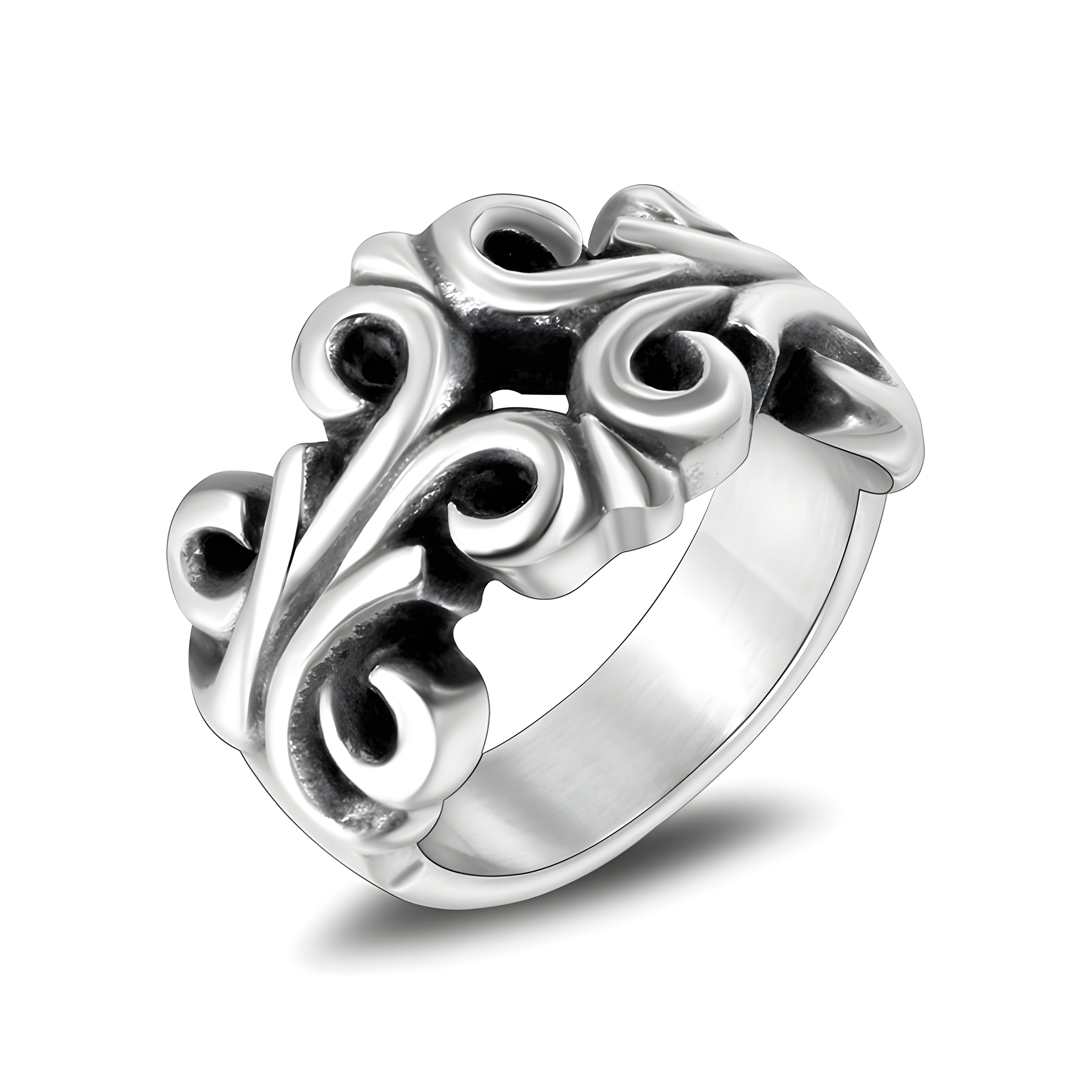 Clover Cross Ring (Titanium Steel)