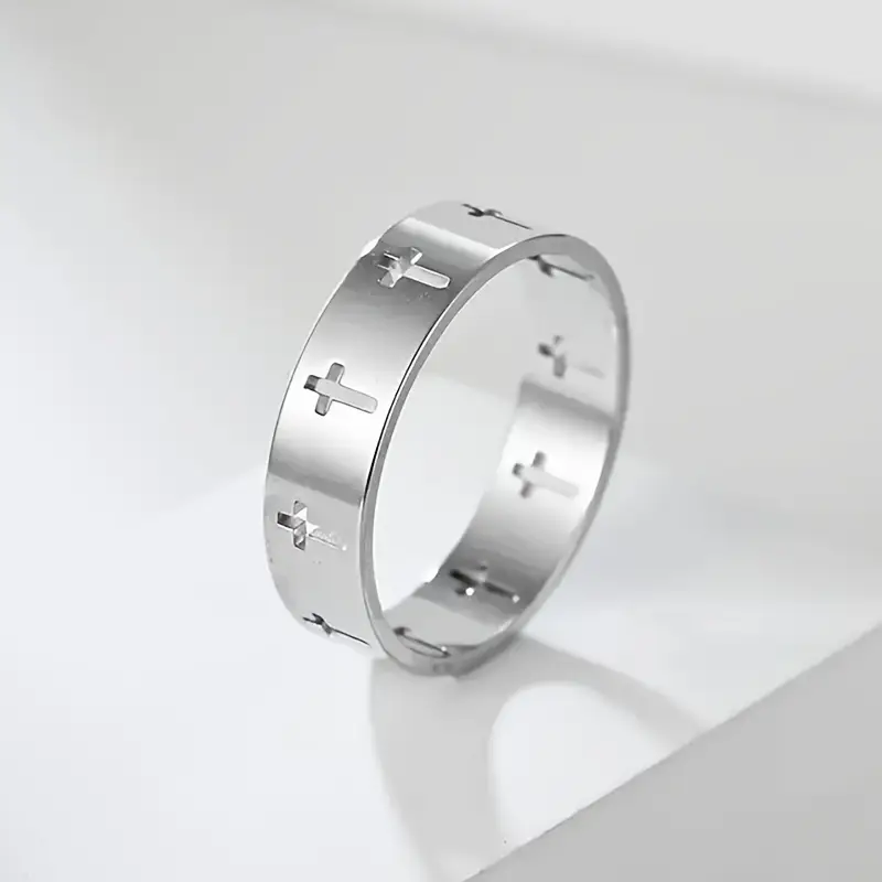 Hollow Cross Ring (Titantium Steel)