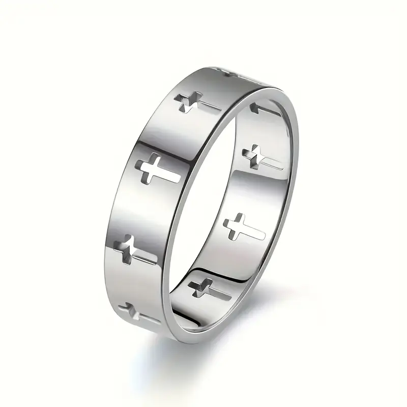Hollow Cross Ring (Titantium Steel)