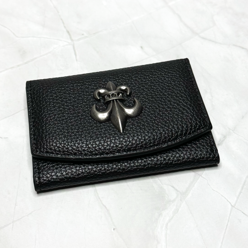 Chrome Hearts Fleur-De-Lis Emblem Black Wallet