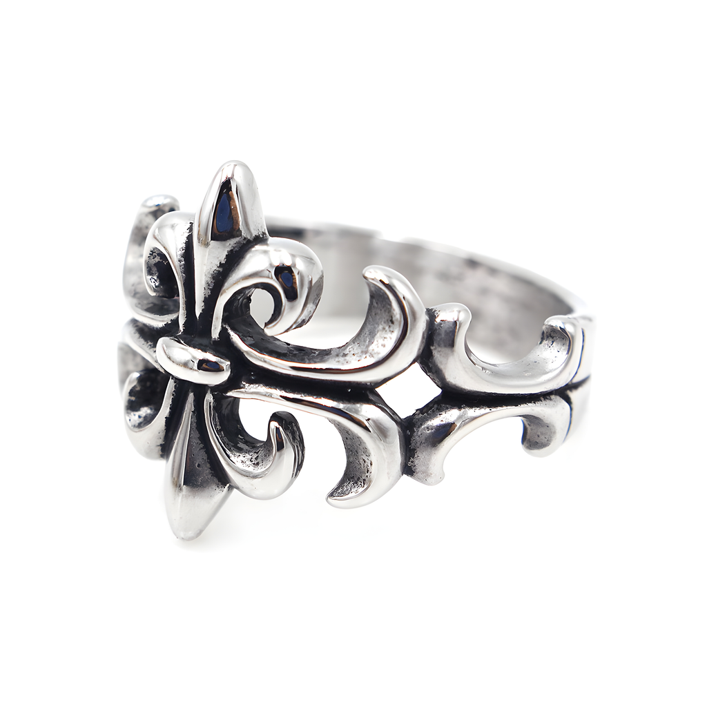 Fleur De Lis Ring (Titantium Steel)