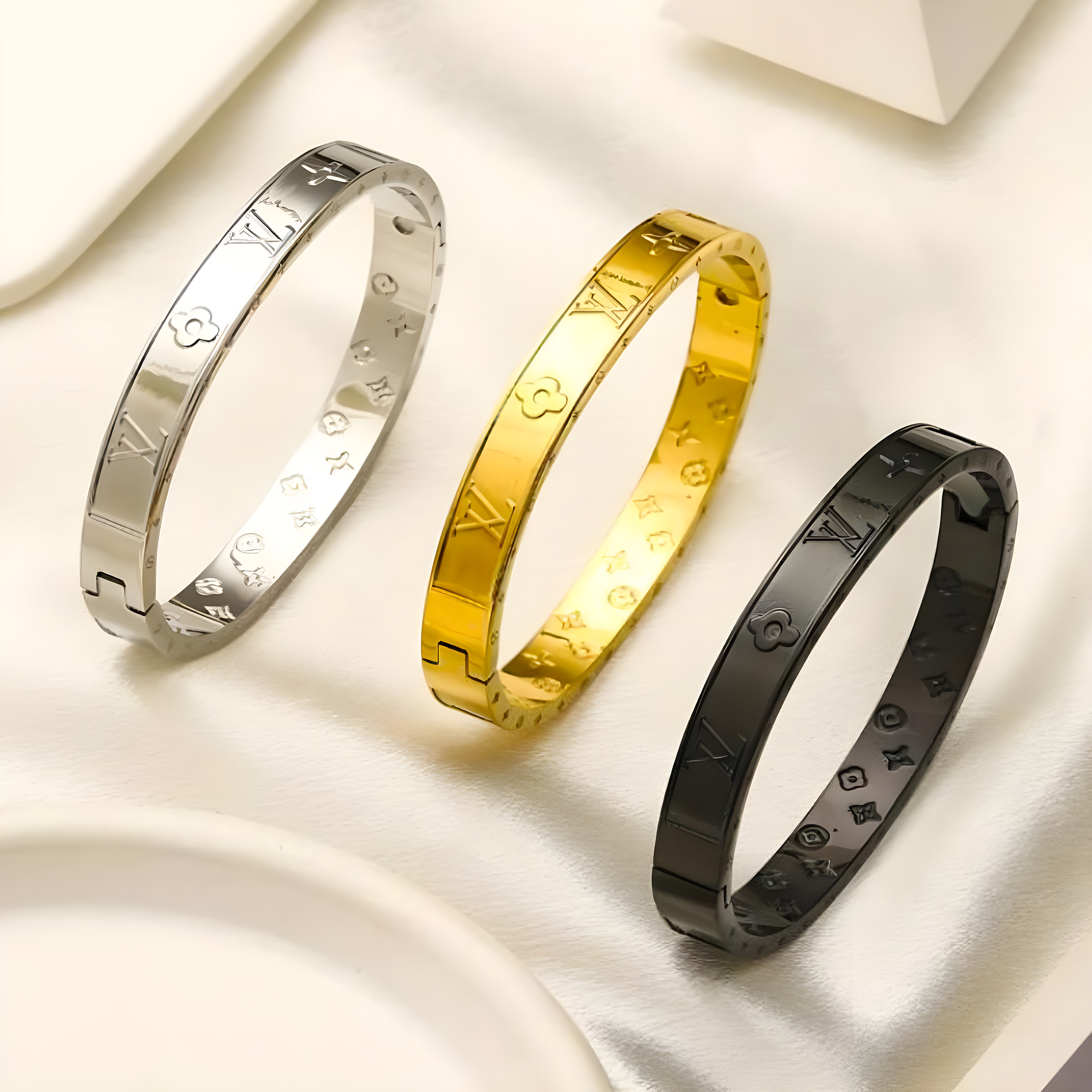 LV Emblem Bangle (Stainless Steel)