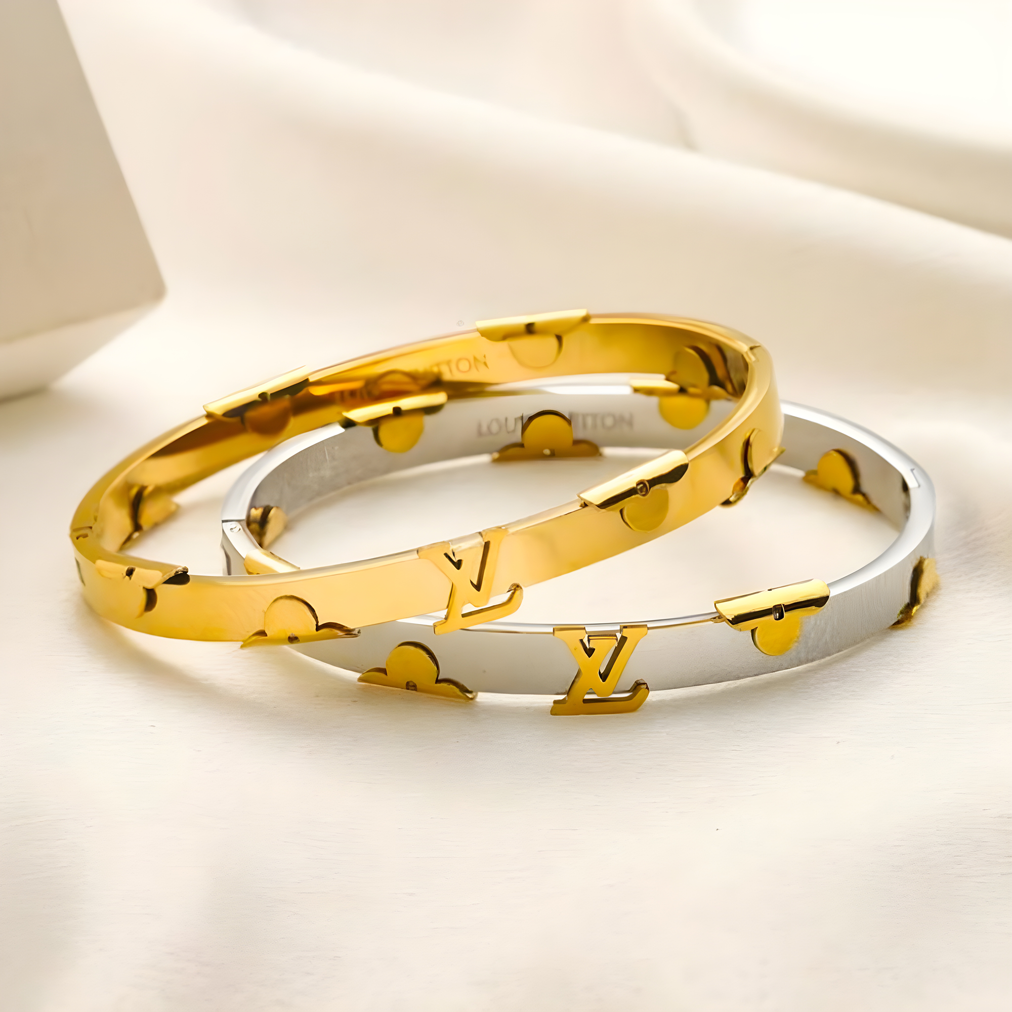 LV Fancy Emblem Bangle (Stainless Steel)