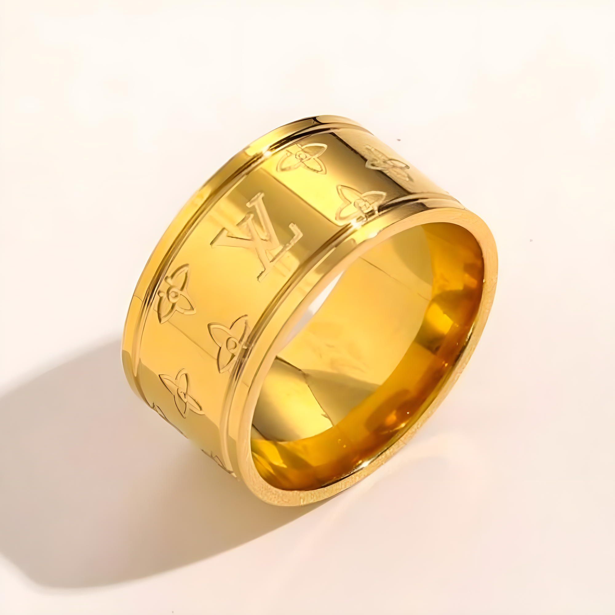LV Thick Gold Ring (Stainless Steel)