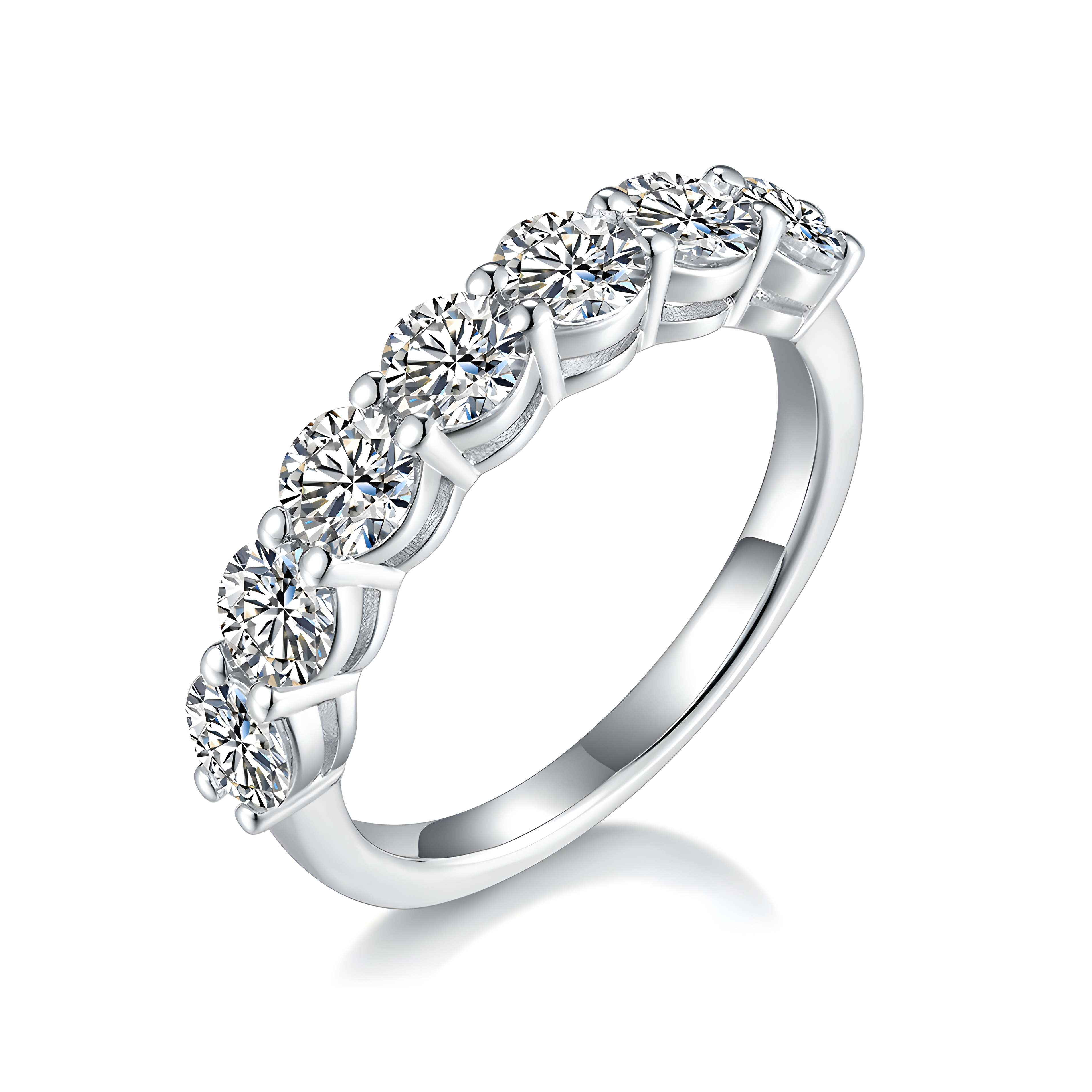 7 Moissanite 925 Ring (Sterling Silver)