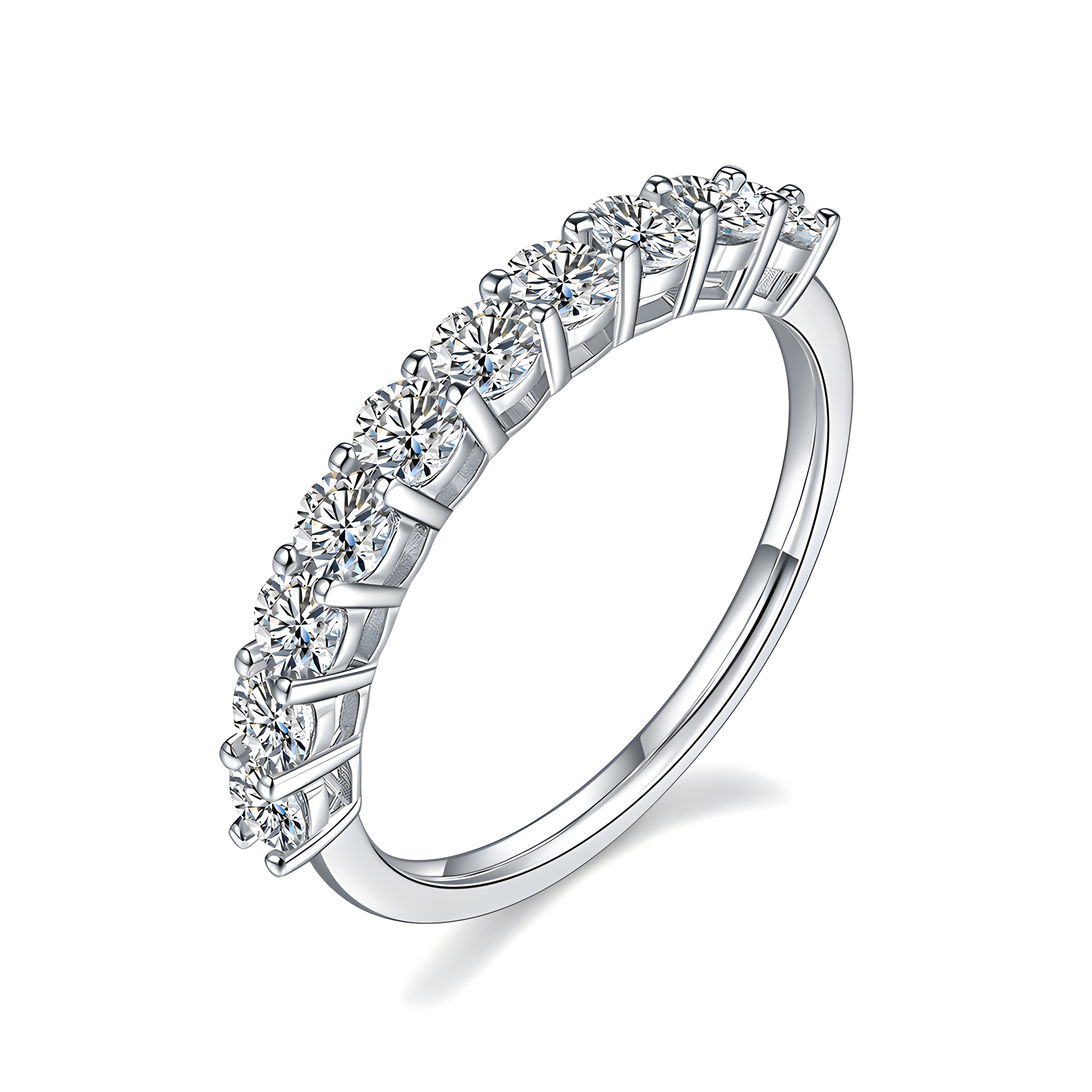 10 Moissanite 925 Ring (Sterling Silver)