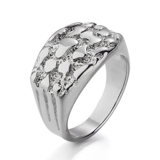 Silver Nugget Ring (Titantium Steel)