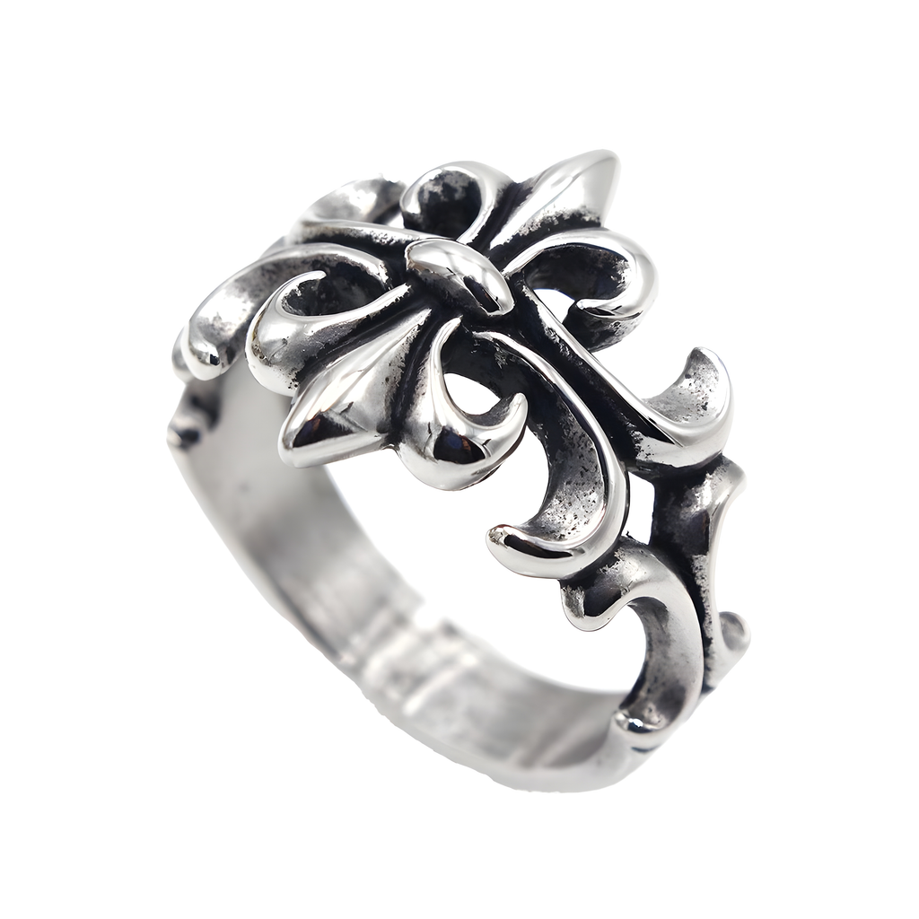Fleur De Lis Ring (Titantium Steel)