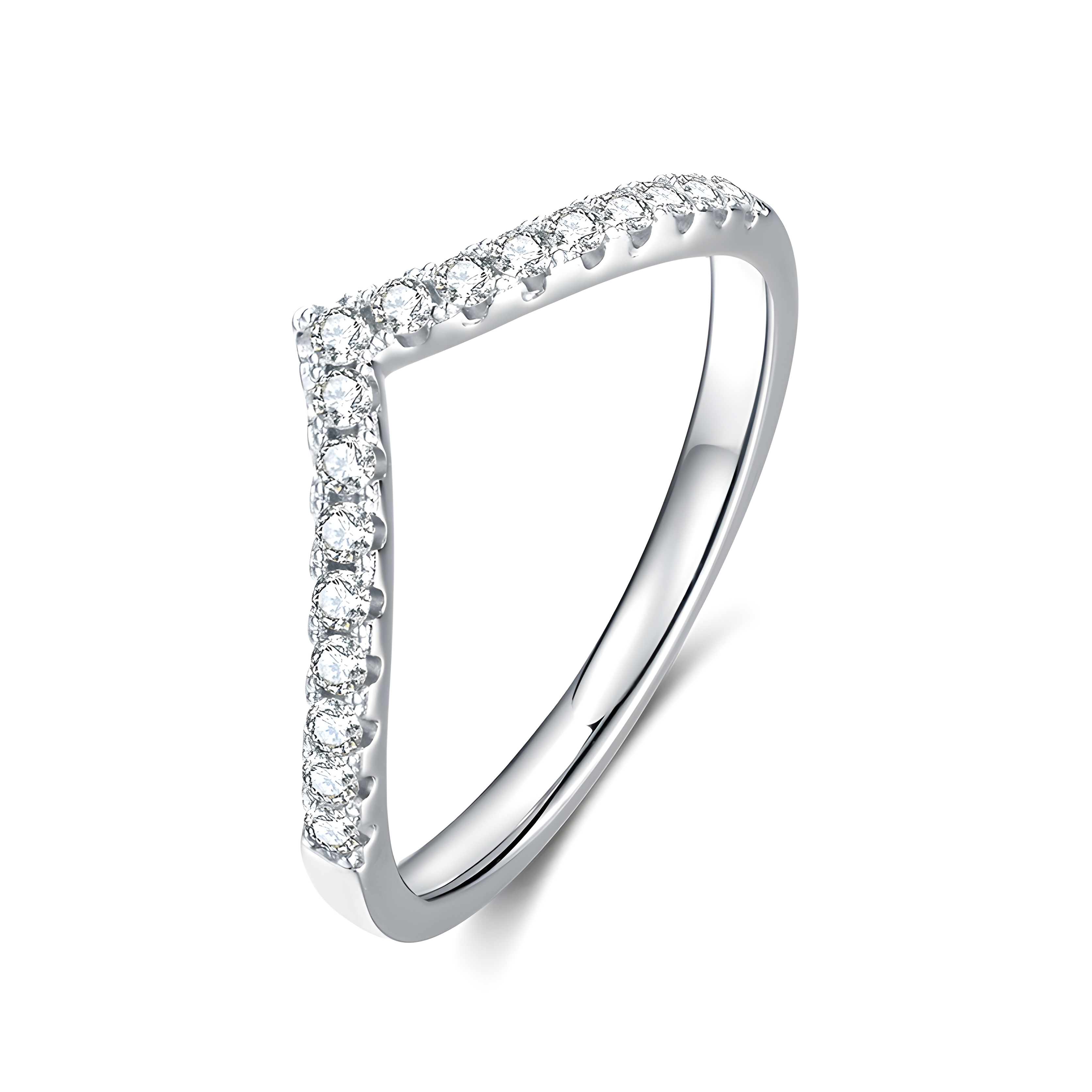 Moissanite 925 V-Band Ring (Sterling Silver)