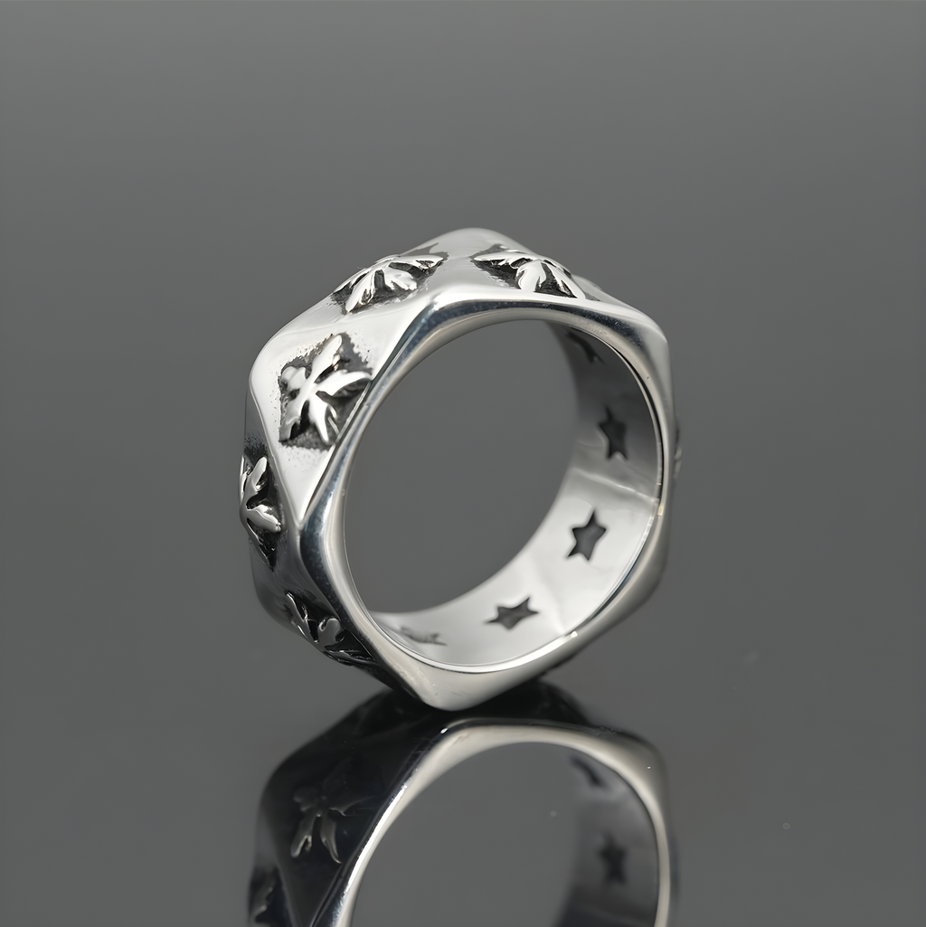 Star Poly Band Ring (Titanium Steel)