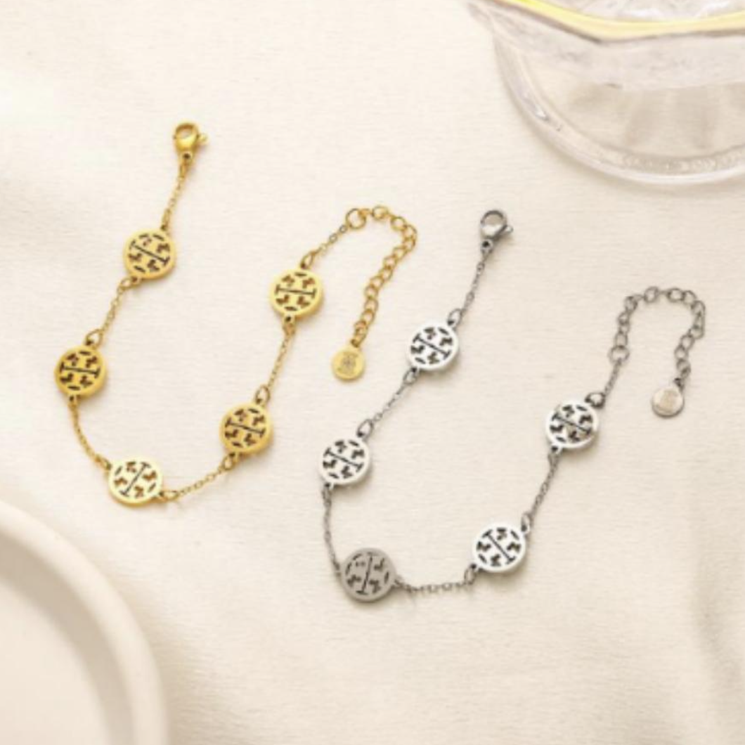 Tory Burch Multi Emblem Bracelet (Stainless Steel)