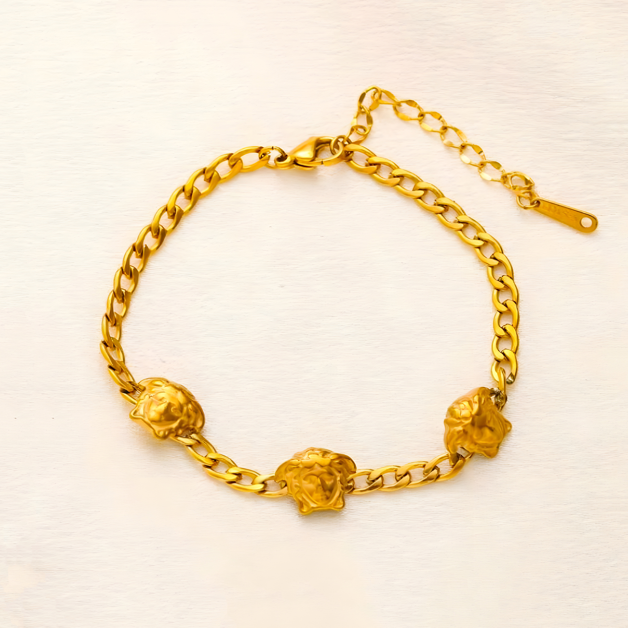 Versace Gold Emblem Cuban Bracelet (Stainless Steel)