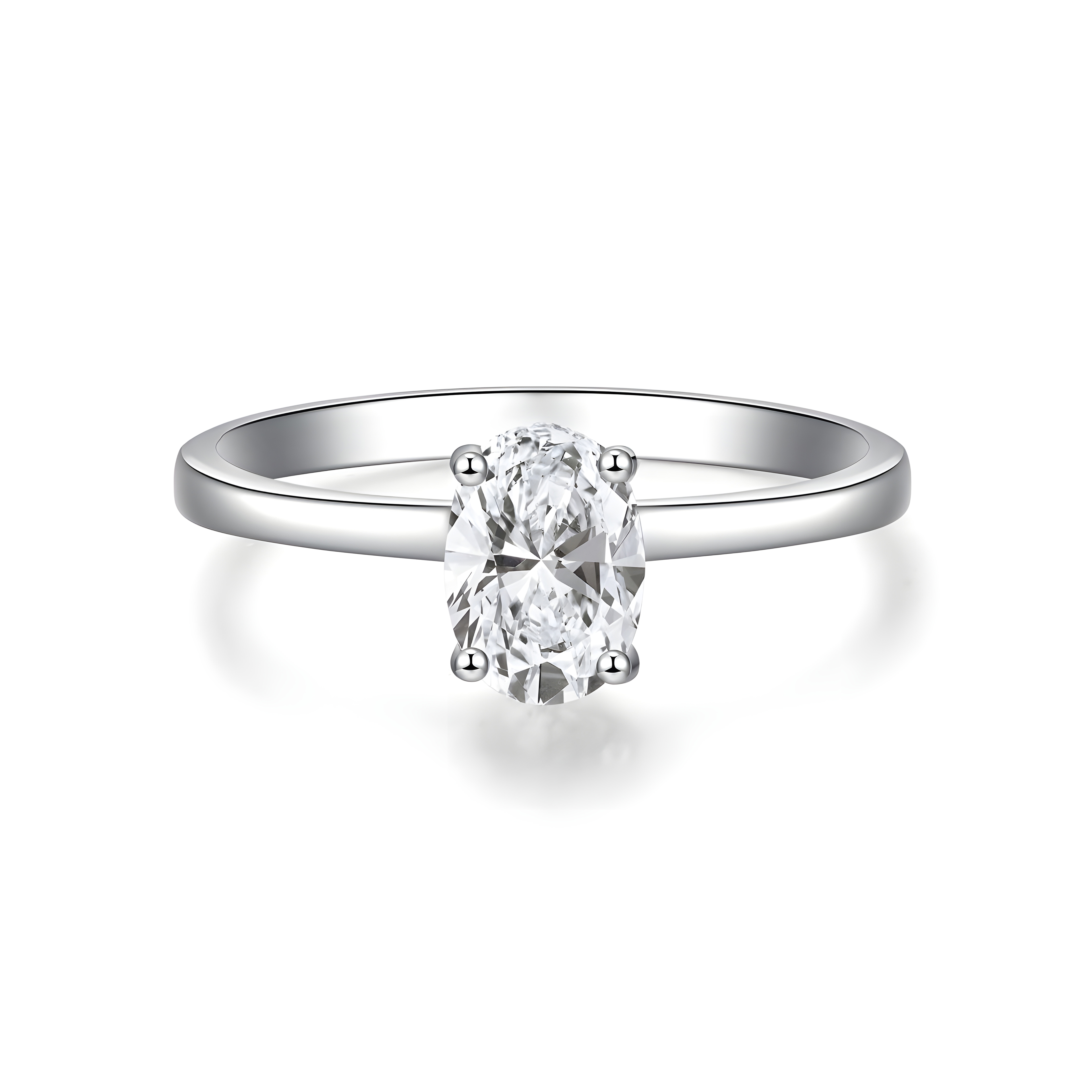 Oval Cut Moissanite 925 Ring (Sterling Silver)