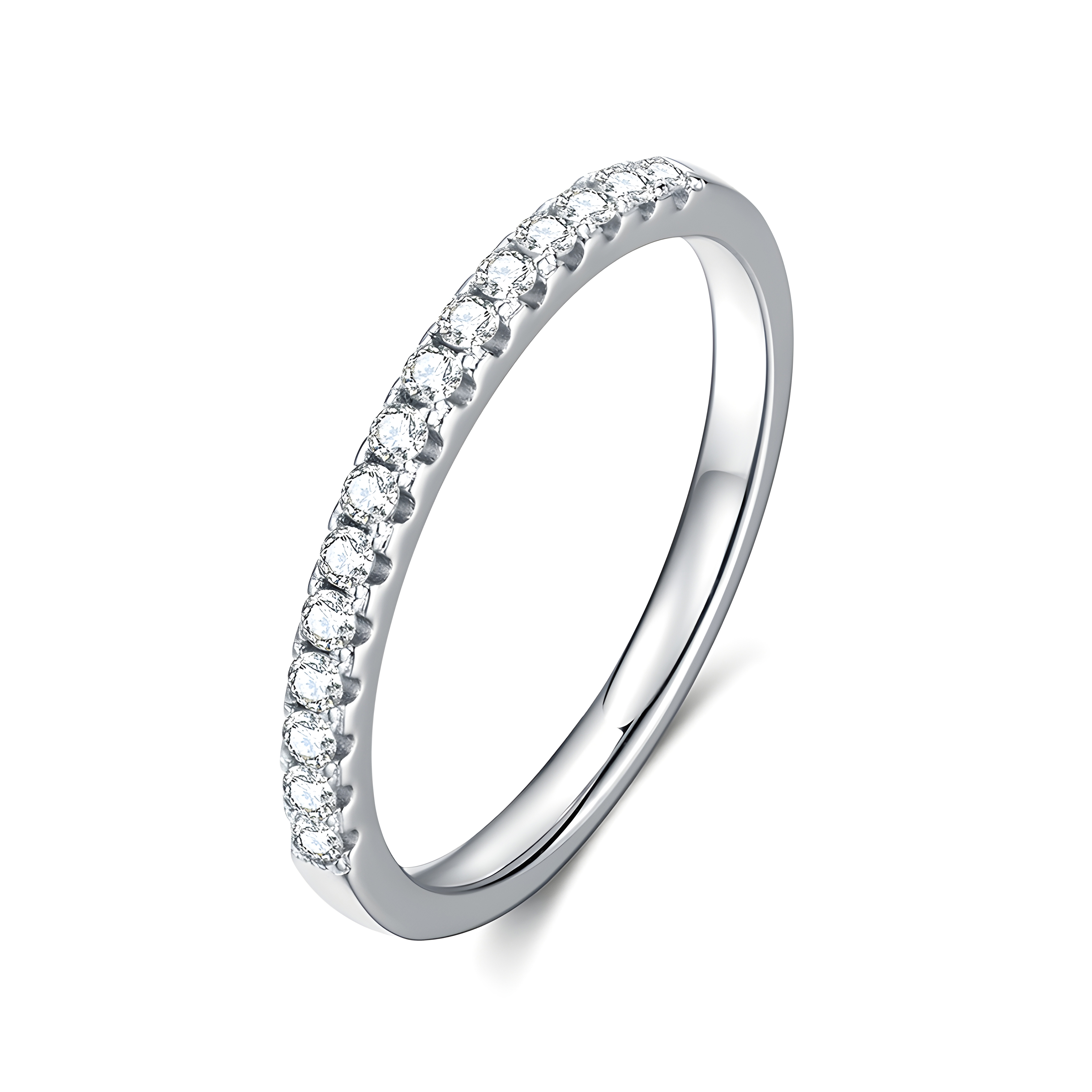 Half-row Moissanite 925 Ring (Sterling Silver)