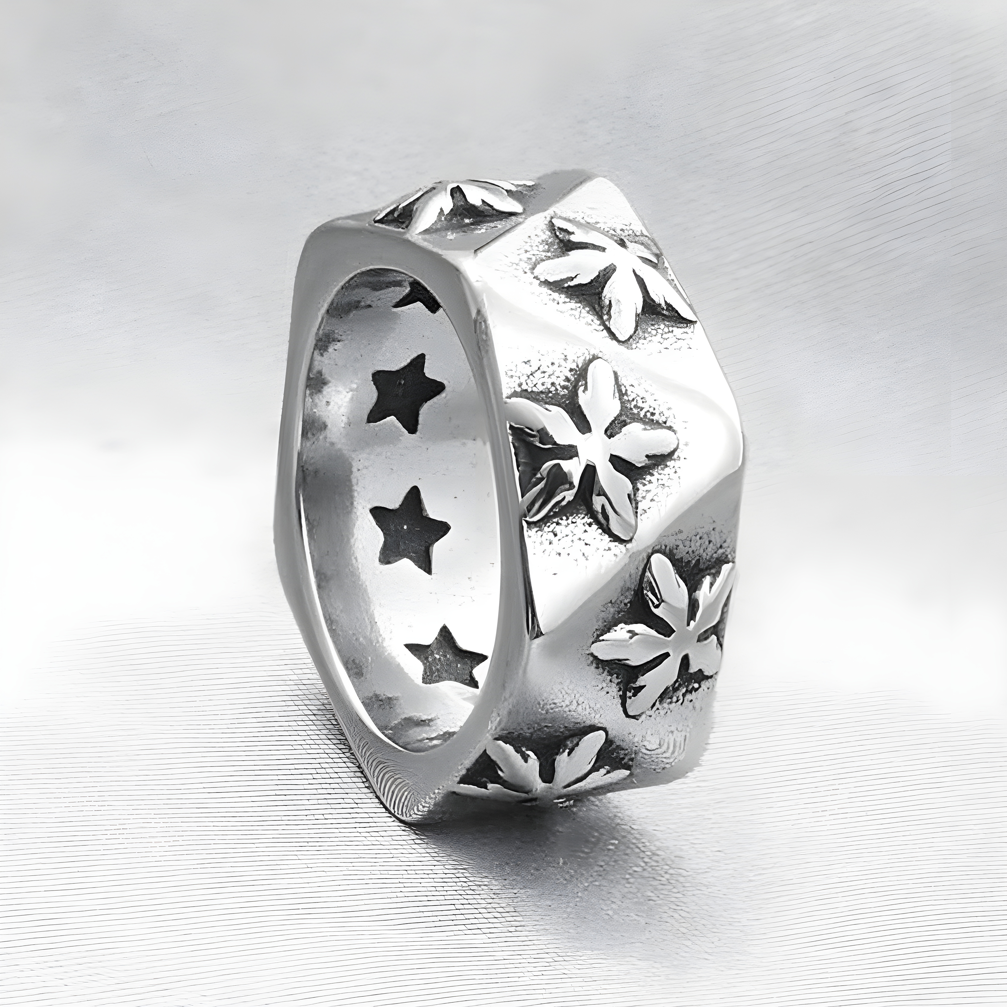 Star Poly Band Ring (Titanium Steel)