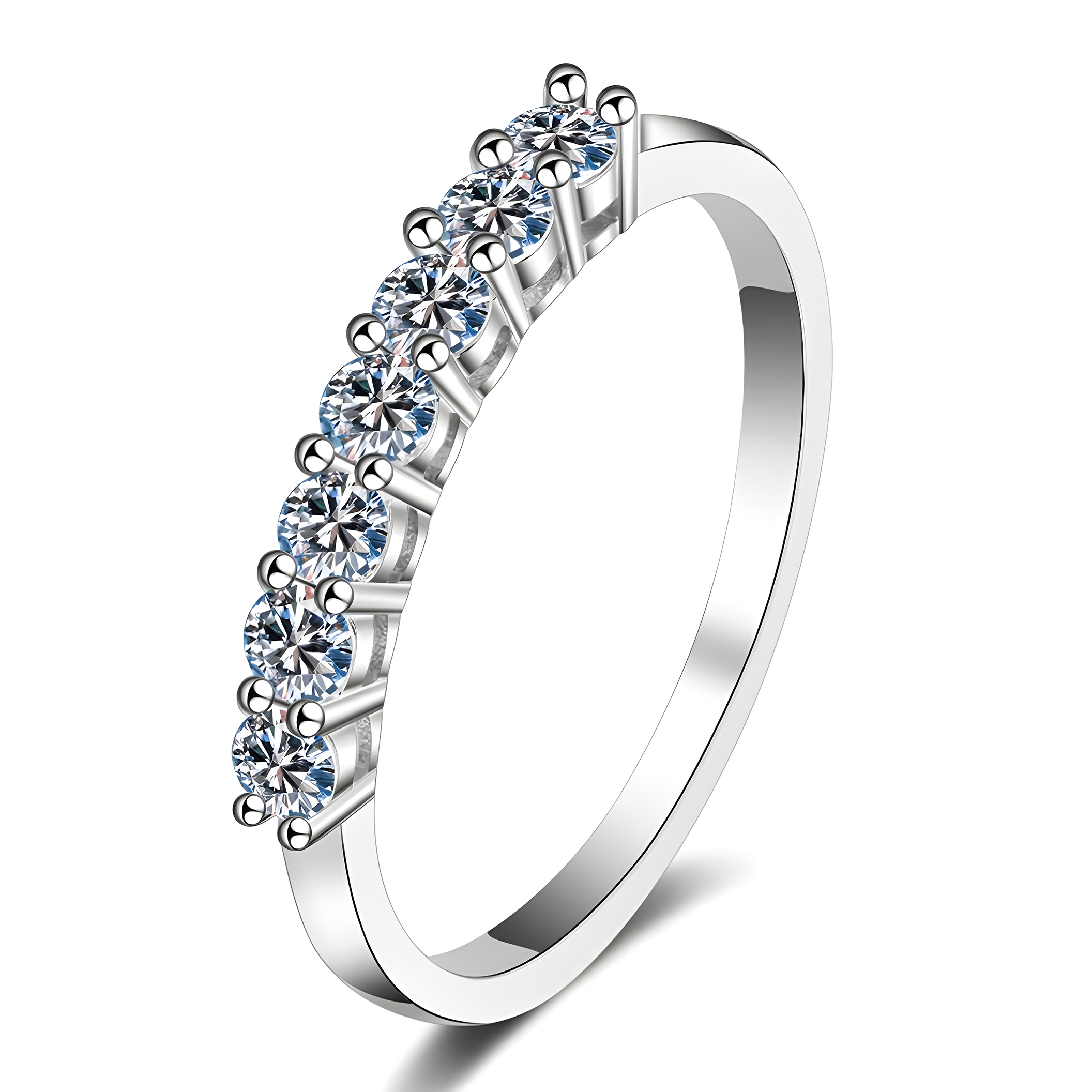 7 Moissanite 925 Ring (Sterling Silver)