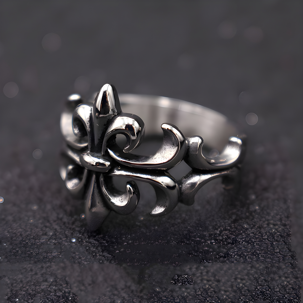Fleur De Lis Ring (Titantium Steel)