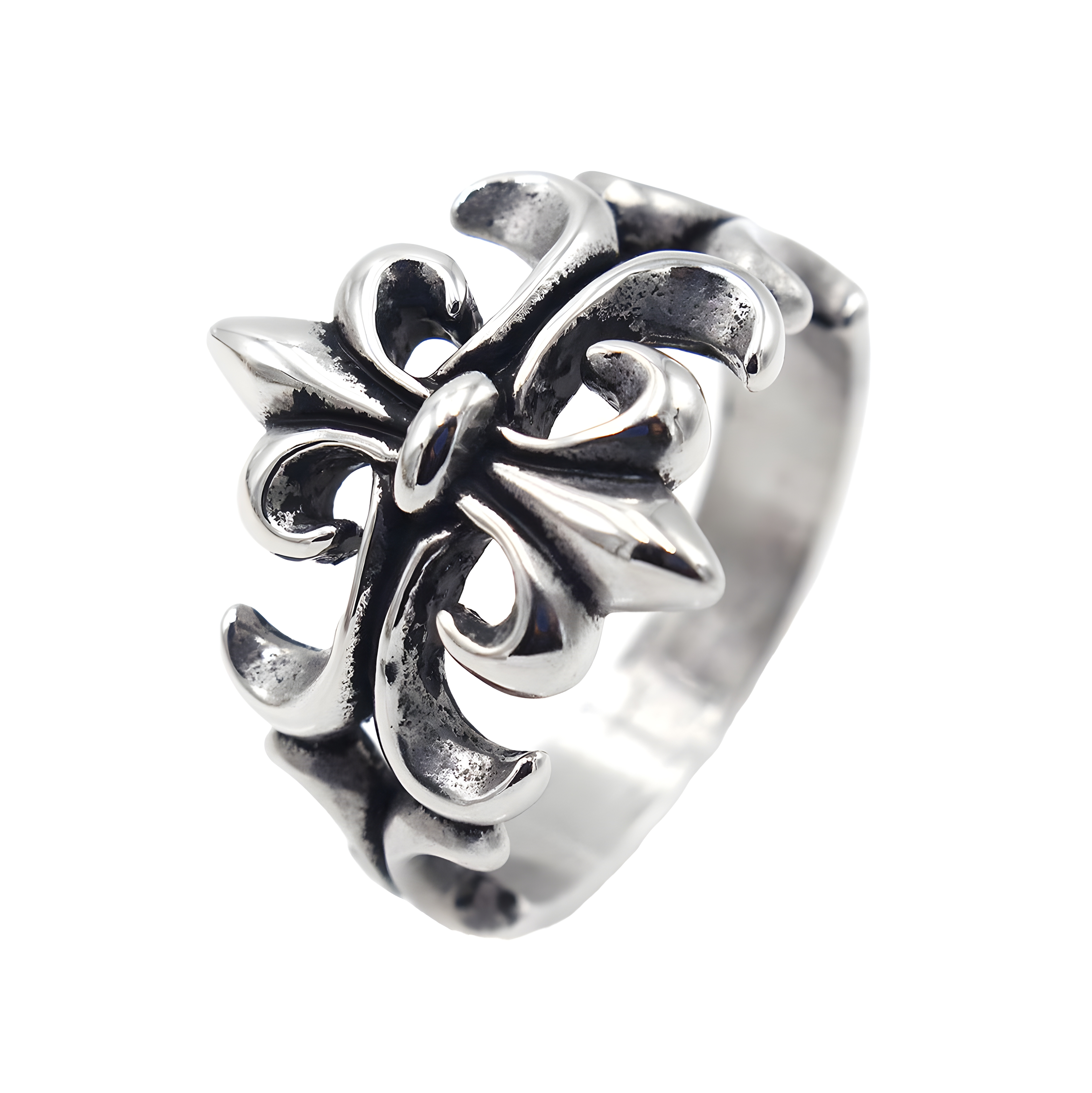 Fleur De Lis Ring (Titantium Steel)