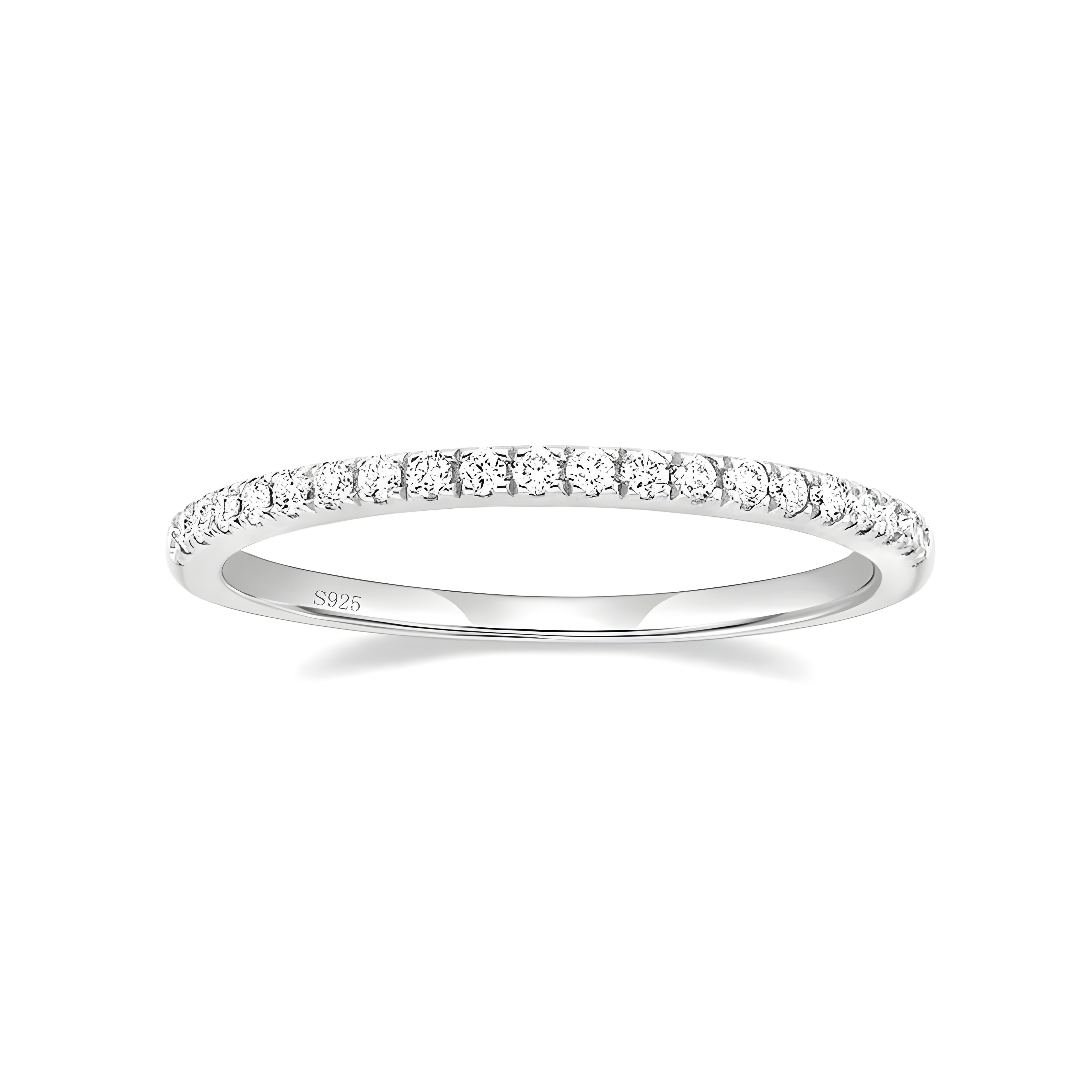 Dainty Moissanite Eternity 925 Band Ring (Sterling Silver)