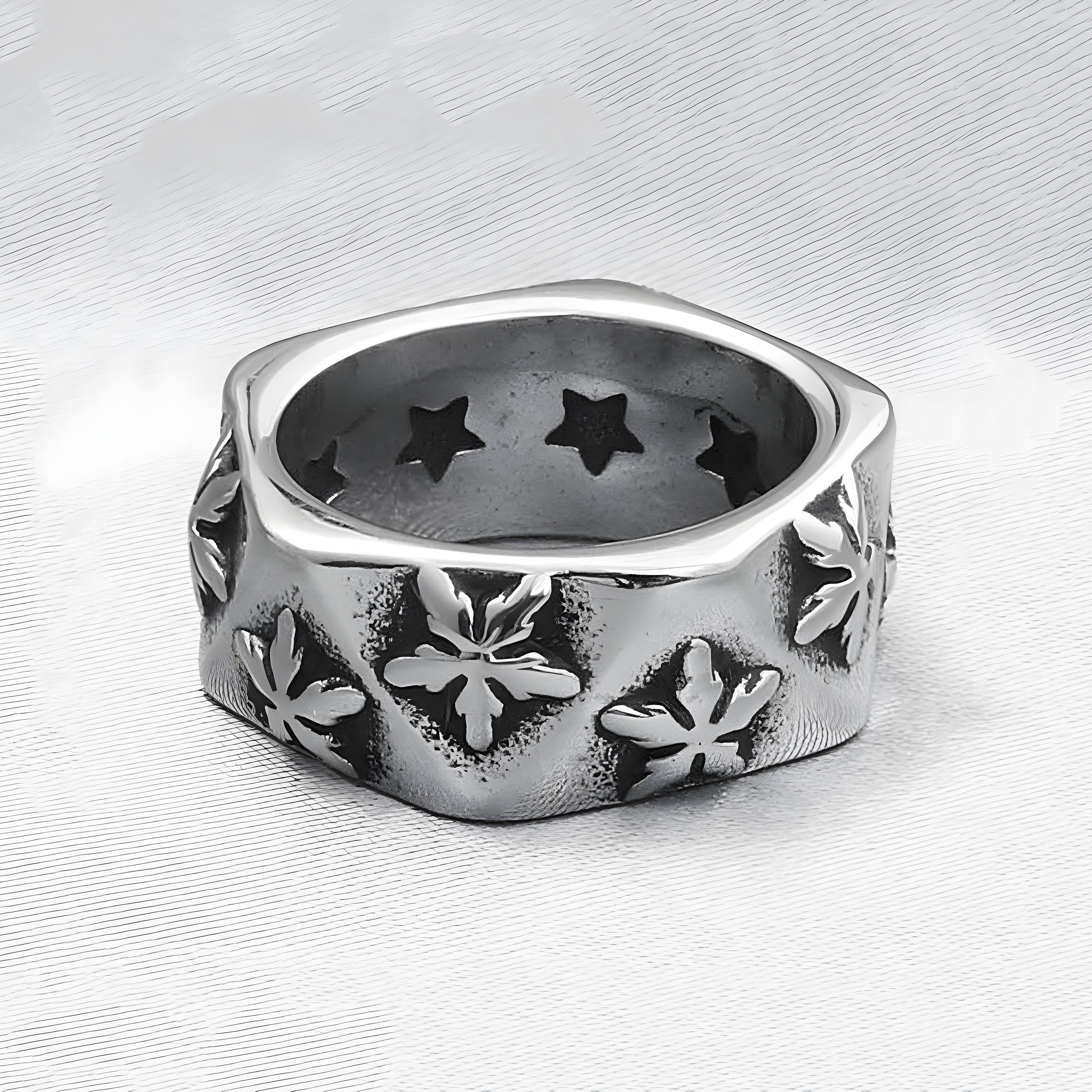 Star Poly Band Ring (Titanium Steel)
